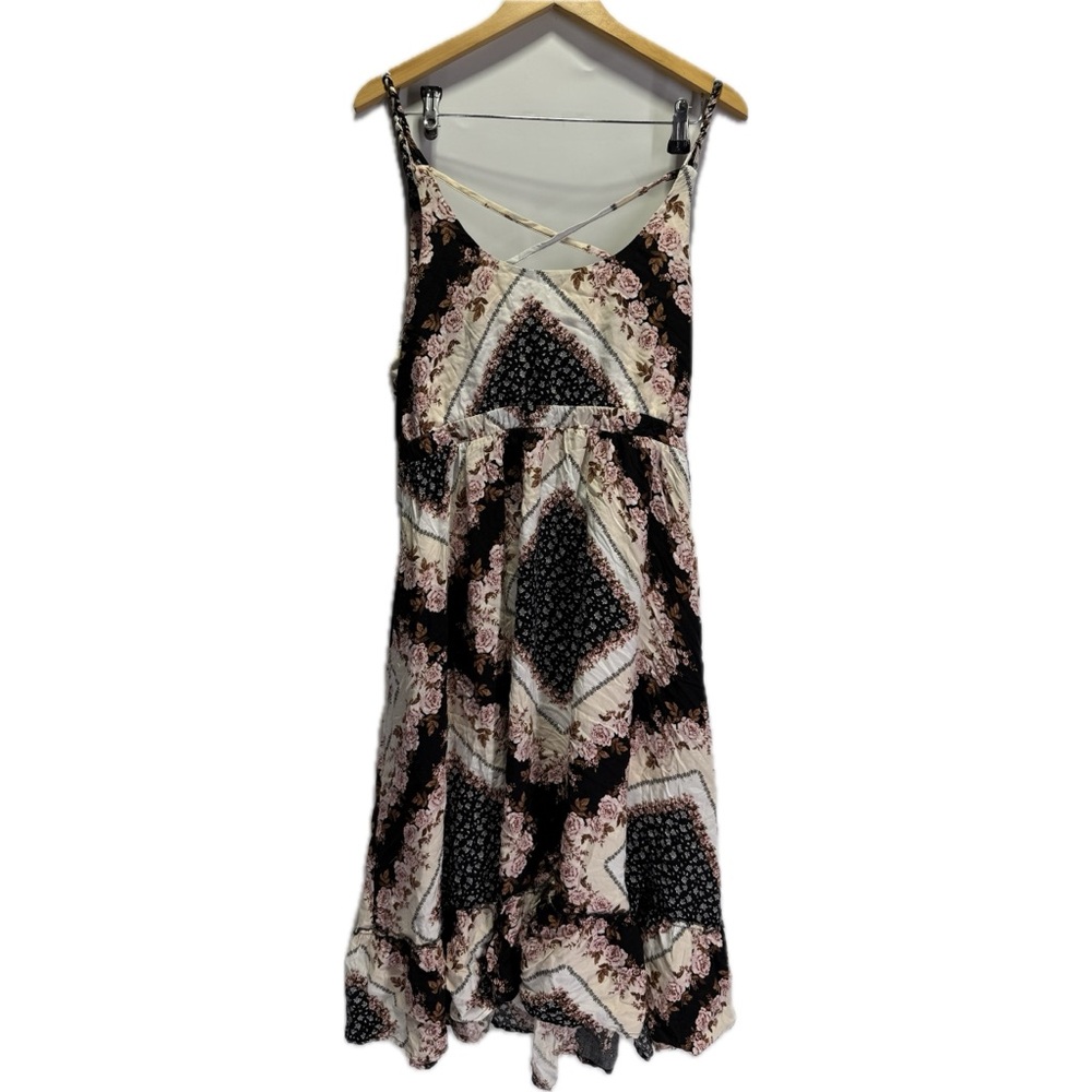 Torrid Scarf Print Challis Shirred Hem Midi Tank Dress Tie Waist BOHO Floral - Picture 4 of 6